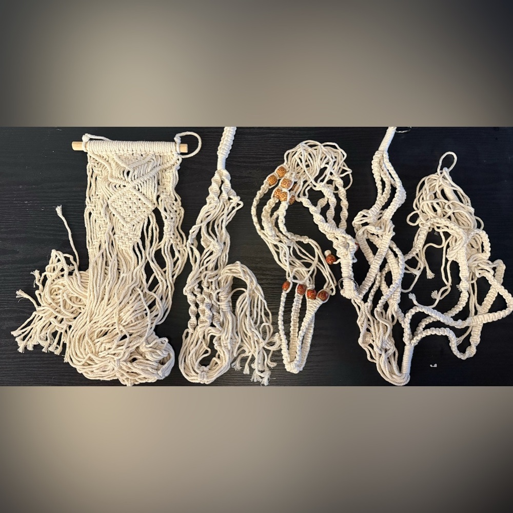 Macrame plant hangers